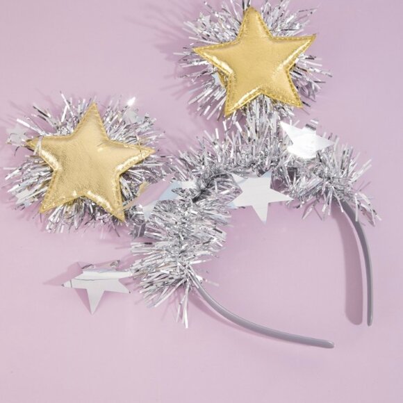NEW Set 2 Boutique Quality Star of The Party Holiday Celestial Sparkle Headbands - Picture 6 of 11
